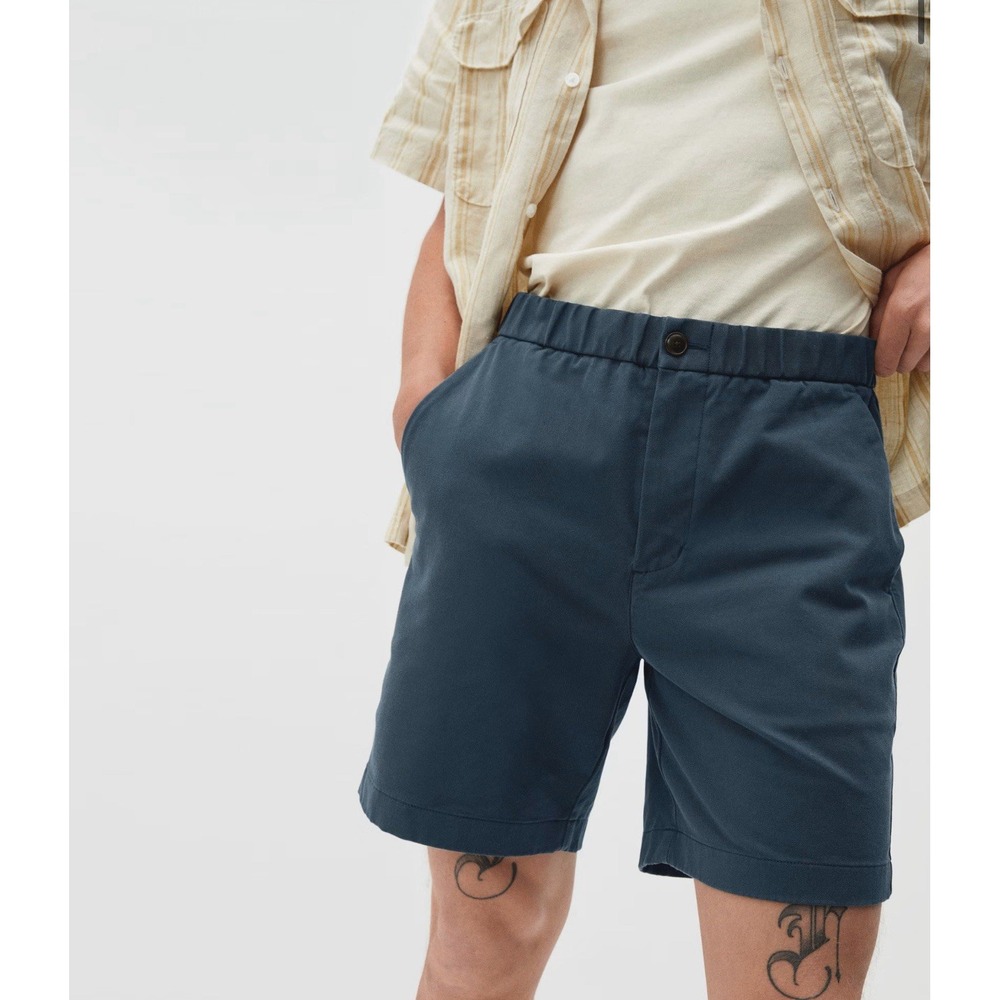 Everlane Men's Size XL Kingfisher Blue Pull On Performance Chino Shorts - Picture 2 of 9